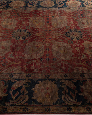 Contemporary Hand-Knotted Overdyed Red Area Rug 6' 0" x 8' 10"