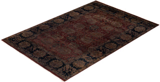 Modern Overdyed Hand Knotted Wool Red Area Rug 6' 0" x 8' 10"