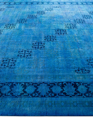 Contemporary Hand-Knotted Overdyed Blue Area Rug 7' 10" x 10' 2"