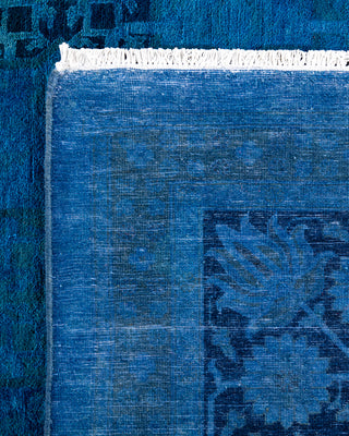 Contemporary Hand-Knotted Overdyed Blue Area Rug 7' 10" x 10' 2"