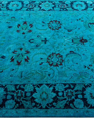 Contemporary Hand-Knotted Overdyed Blue Area Rug 4' 0" x 6' 1"