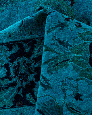 Contemporary Hand-Knotted Overdyed Blue Area Rug 4' 0" x 6' 1"