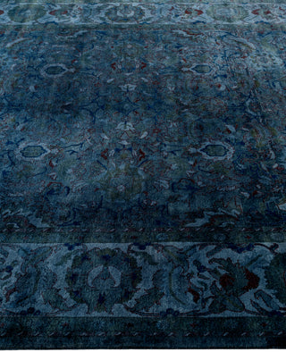 Overdyed One-of-a-Kind Wool Blue Area Rug 6' 4" x 9' 5"