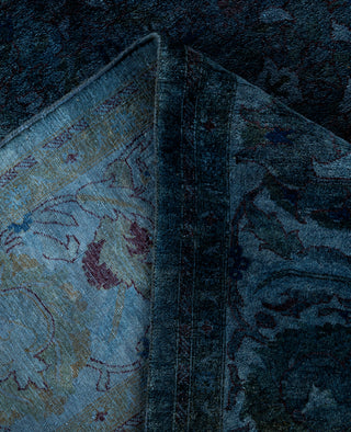 Overdyed One-of-a-Kind Wool Blue Area Rug 6' 4" x 9' 5"