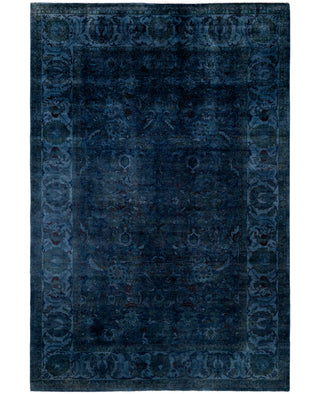 Overdyed One-of-a-Kind Wool Blue Area Rug 6' 4" x 9' 5"