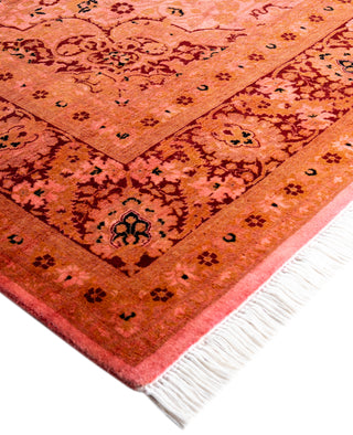 Overdyed Hand-Knotted Wool Modern-Contemporary Pink Area Rug 6' 3" x 9' 0"