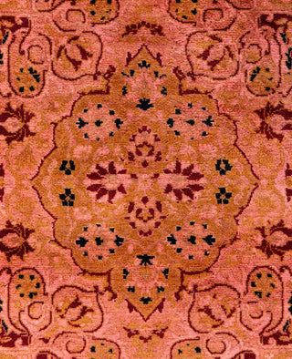 Overdyed Hand-Knotted Wool Modern-Contemporary Pink Area Rug 6' 3" x 9' 0"