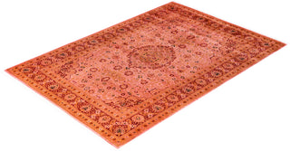 Overdyed Hand-Knotted Wool Modern-Contemporary Pink Area Rug 6' 3" x 9' 0"