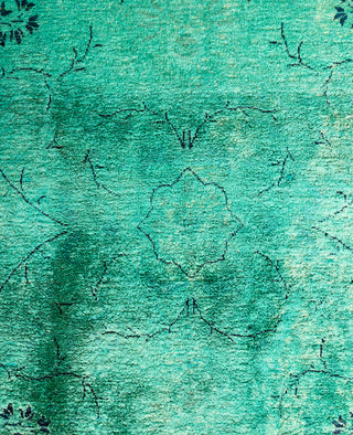 Overdyed Hand-Knotted Wool Modern-Contemporary Green Area Rug 5' 1" x 8' 3"