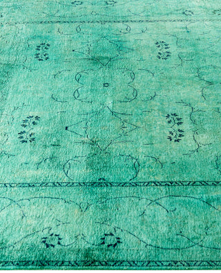 Overdyed Hand-Knotted Wool Modern-Contemporary Green Area Rug 5' 1" x 8' 3"