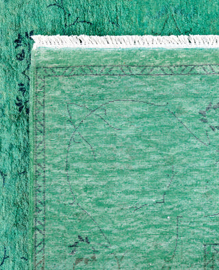 Overdyed Hand-Knotted Wool Modern-Contemporary Green Area Rug 5' 1" x 8' 3"