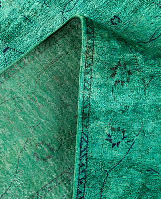 Overdyed Hand-Knotted Wool Modern-Contemporary Green Area Rug 5' 1" x 8' 3"