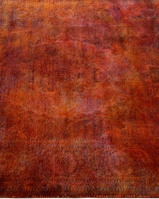 Modern Overdyed Hand Knotted Wool Orange Area Rug 2' 8" x 4' 3"