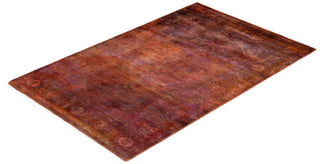 Modern Overdyed Hand Knotted Wool Orange Area Rug 2' 8" x 4' 3"