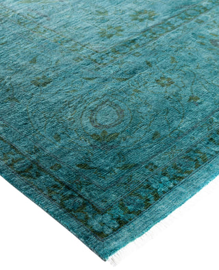 Overdyed Hand-Knotted Wool Modern-Contemporary Blue Area Rug 7' 10" x 9' 10"