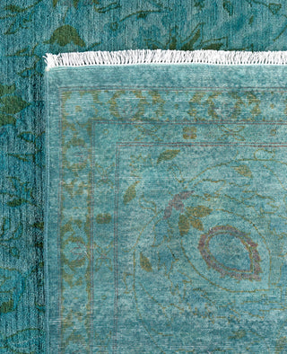 Overdyed Hand-Knotted Wool Modern-Contemporary Blue Area Rug 7' 10" x 9' 10"