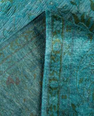 Overdyed Hand-Knotted Wool Modern-Contemporary Blue Area Rug 7' 10" x 9' 10"