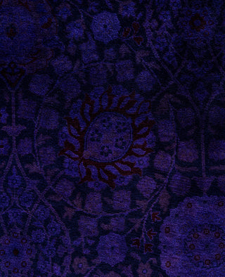 Overdyed One-of-a-Kind Wool Purple Area Rug 9' 1" x 18' 1"