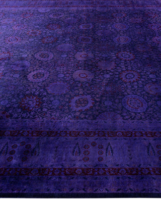 Overdyed One-of-a-Kind Wool Purple Area Rug 9' 1" x 18' 1"