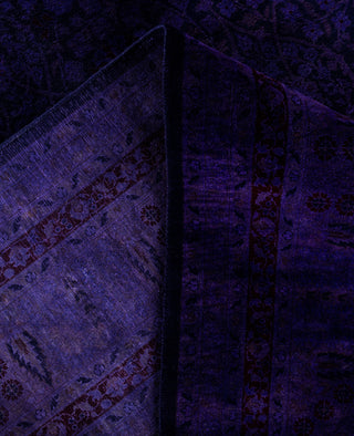 Overdyed One-of-a-Kind Wool Purple Area Rug 9' 1" x 18' 1"