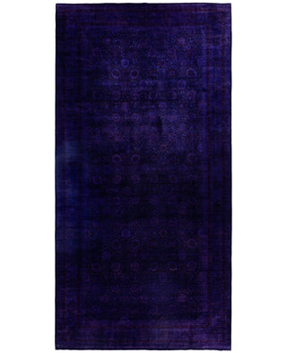 Overdyed One-of-a-Kind Wool Purple Area Rug 9' 1" x 18' 1"