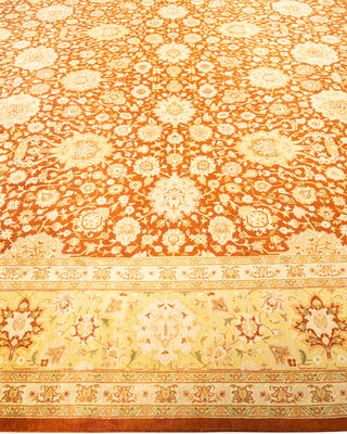 Traditional Hand Knotted Brown Area Rug 9' 3" x 11' 10"