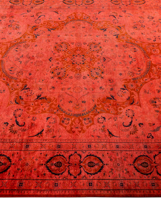 Overdyed Hand-Knotted Wool Modern-Contemporary Pink Area Rug 6' 1" x 9' 0"