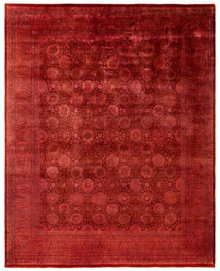 Overdyed Hand-Knotted Wool Modern-Contemporary Pink Area Rug 8' 1" x 10' 2"