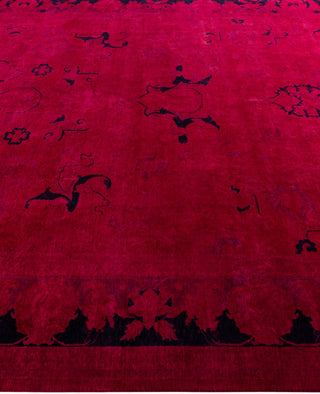 Contemporary Overdyed Wool Hand Knotted Pink Area Rug 8' 2" x 10' 4"