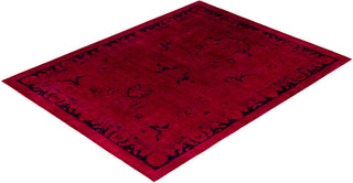 Contemporary Overdyed Wool Hand Knotted Pink Area Rug 8' 2" x 10' 4"