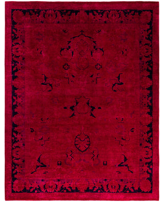Contemporary Overdyed Wool Hand Knotted Pink Area Rug 8' 2" x 10' 4"