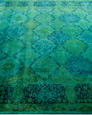 Modern Overdyed Hand Knotted Wool Green Area Rug 6' 1" x 8' 3"