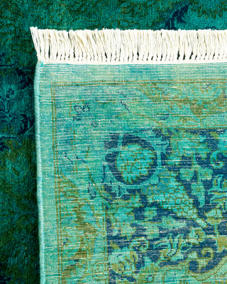 Contemporary Hand-Knotted Overdyed Green Area Rug 6' 1" x 8' 3"
