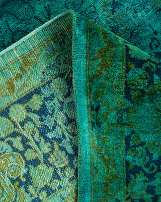 Contemporary Hand-Knotted Overdyed Green Area Rug 6' 1" x 8' 3"