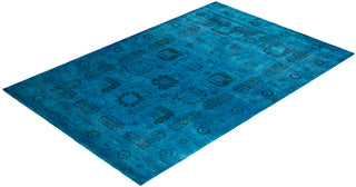 Fine Vibrance, One-of-a-Kind Hand-Knotted Area Rug  - Blue, 6' 1" x 9' 2"