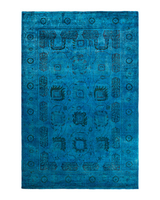 Fine Vibrance, One-of-a-Kind Hand-Knotted Area Rug  - Blue, 6' 1" x 9' 2"
