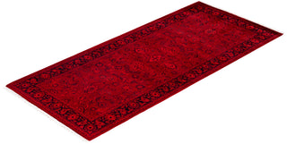 Overdyed Hand-Knotted Wool Modern-Contemporary Red Runner 2' 8" x 6' 1"