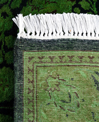Overdyed Hand-Knotted Wool Modern-Contemporary Green Runner 2' 7" x 8' 8"