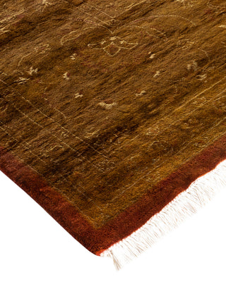 Contemporary Hand Knotted Overdyed Gold Area Rug 9' 2" x 12' 3"