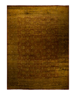 Contemporary Fine Vibrance Brown Wool Area Rug 9' 2" x 12' 3"