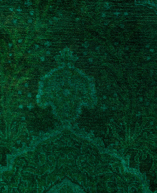 Overdyed Hand-Knotted Wool Modern-Contemporary Green Area Rug 2' 8" x 4' 4"