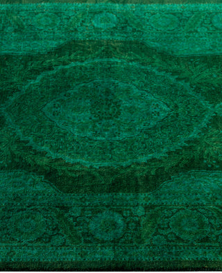 Overdyed Hand-Knotted Wool Modern-Contemporary Green Area Rug 2' 8" x 4' 4"