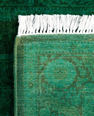 Overdyed Hand-Knotted Wool Modern-Contemporary Green Area Rug 2' 8" x 4' 4"
