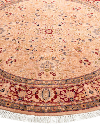 Contemporary Hand-Knotted Overdyed Pink Round Area Rug 4' 1" x 4' 1"