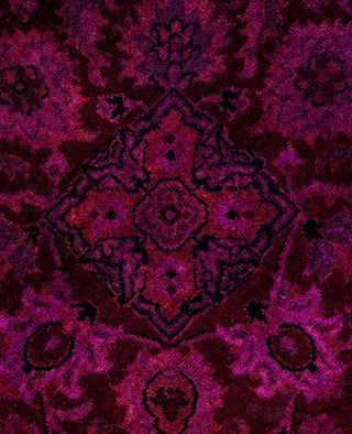Overdyed Hand-Knotted Wool Modern-Contemporary Purple Area Rug 4' 1" x 4' 1"