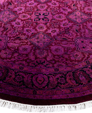 Overdyed Hand-Knotted Wool Modern-Contemporary Purple Area Rug 4' 1" x 4' 1"