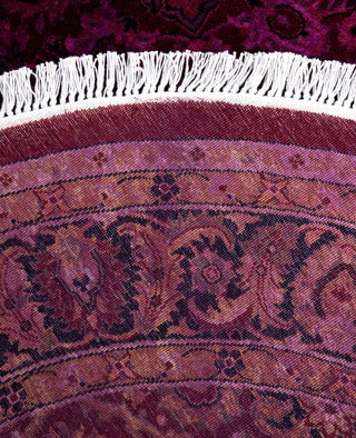 Overdyed Hand-Knotted Wool Modern-Contemporary Purple Area Rug 4' 1" x 4' 1"