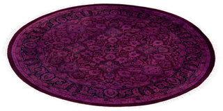 Overdyed Hand-Knotted Wool Modern-Contemporary Purple Area Rug 4' 1" x 4' 1"
