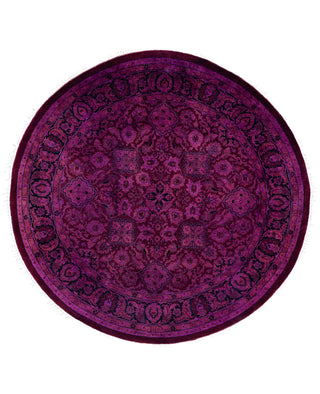 Overdyed Hand-Knotted Wool Modern-Contemporary Purple Area Rug 4' 1" x 4' 1"