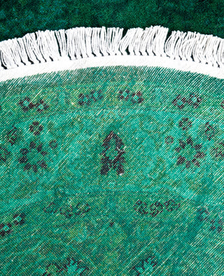 Fine Vibrance, One-of-a-Kind Hand-Knotted Area Rug  - Green, 3' 1" x 3' 1"